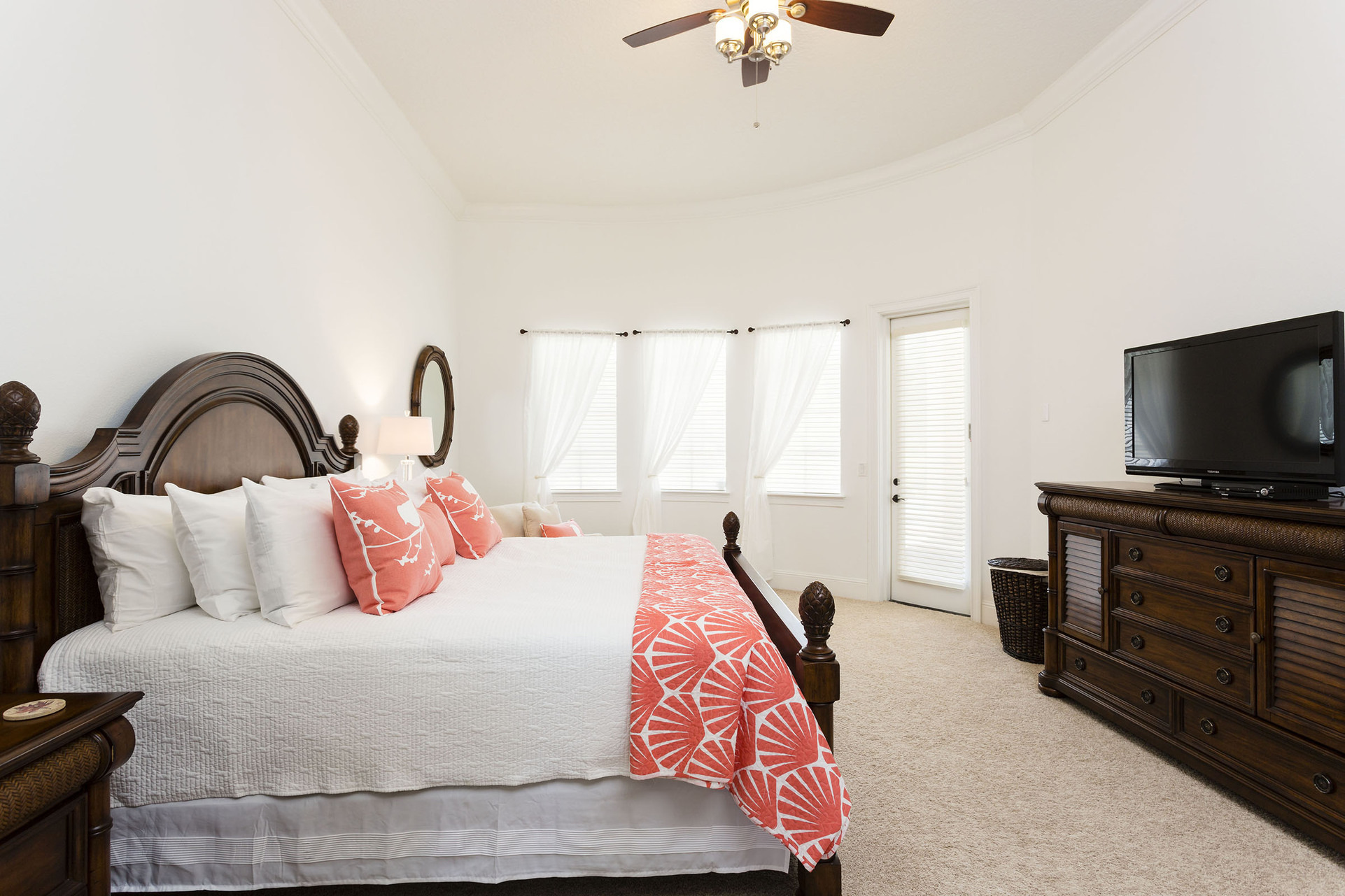 Unwind in your spacious bedroom complete with your own flat screen TV