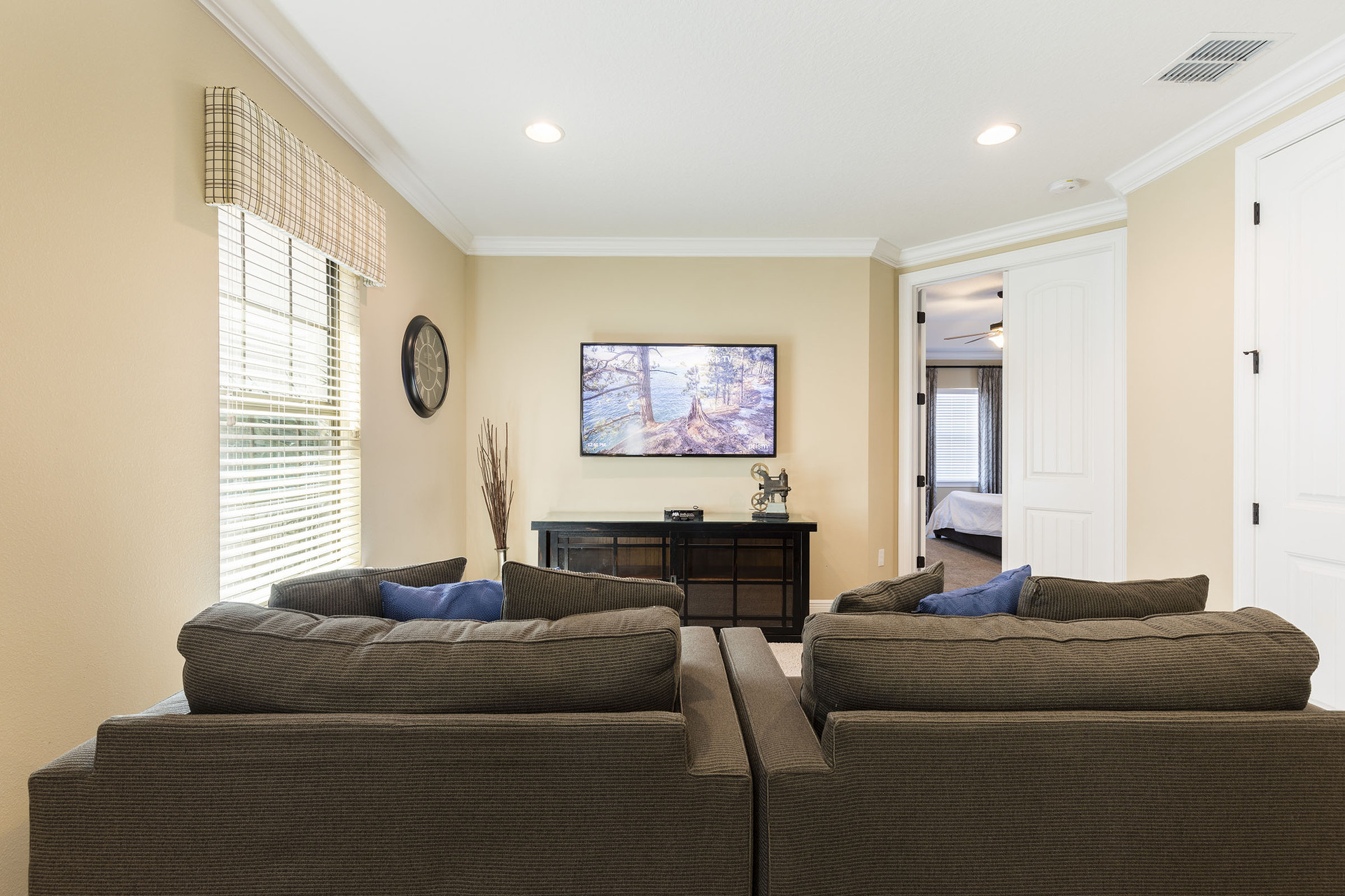 Comfortable seating in the second floor loft