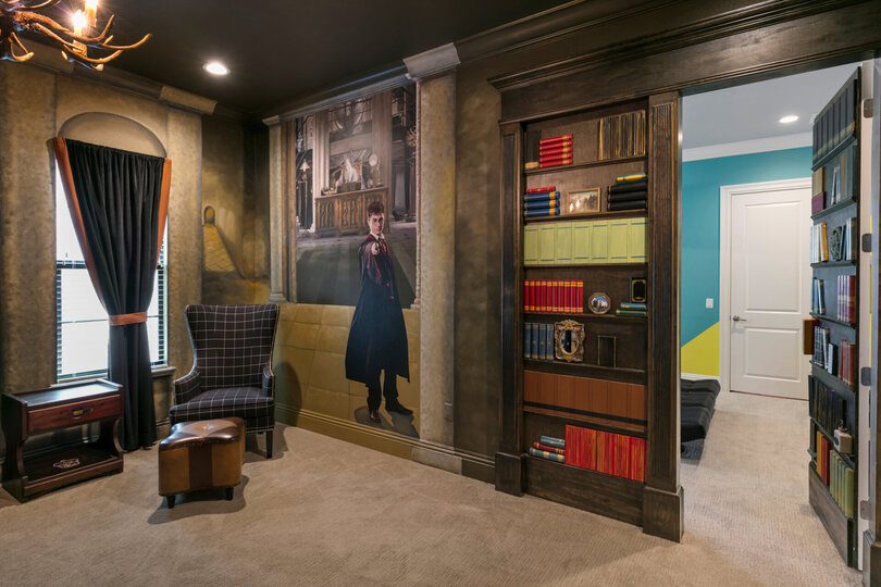 The bedroom has access to the secret kids` zone