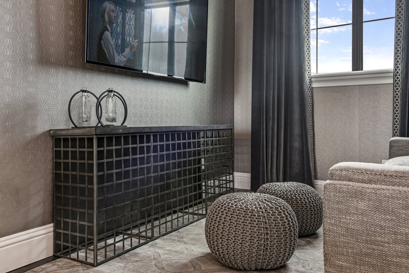 The lounge also features a 55-inch SMART TV