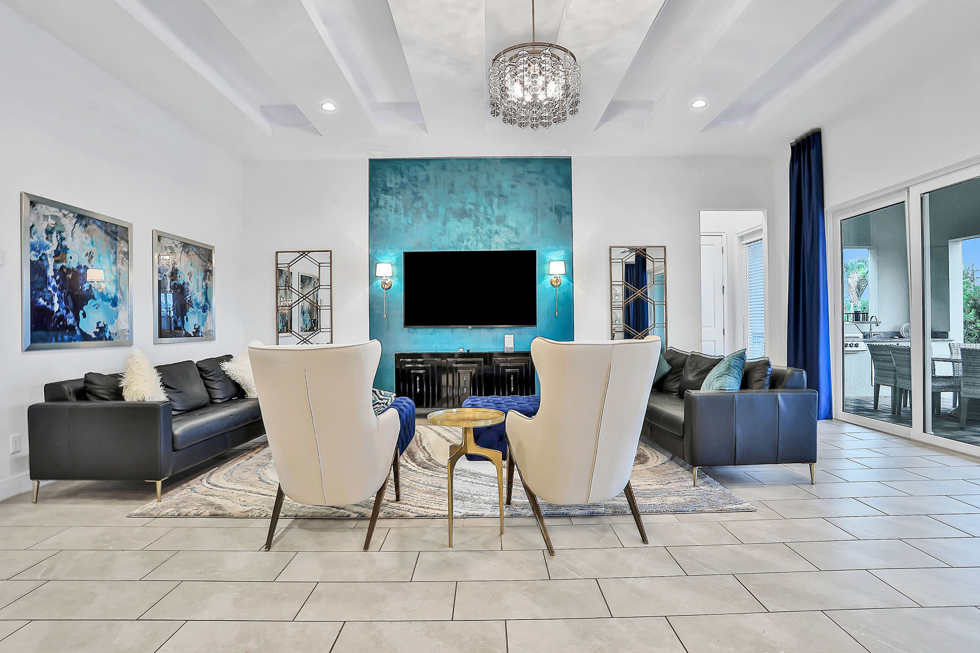 The whole family can get cozy in the living area