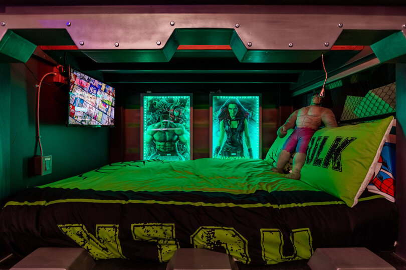Each bed features its own SMART TV and unique theme