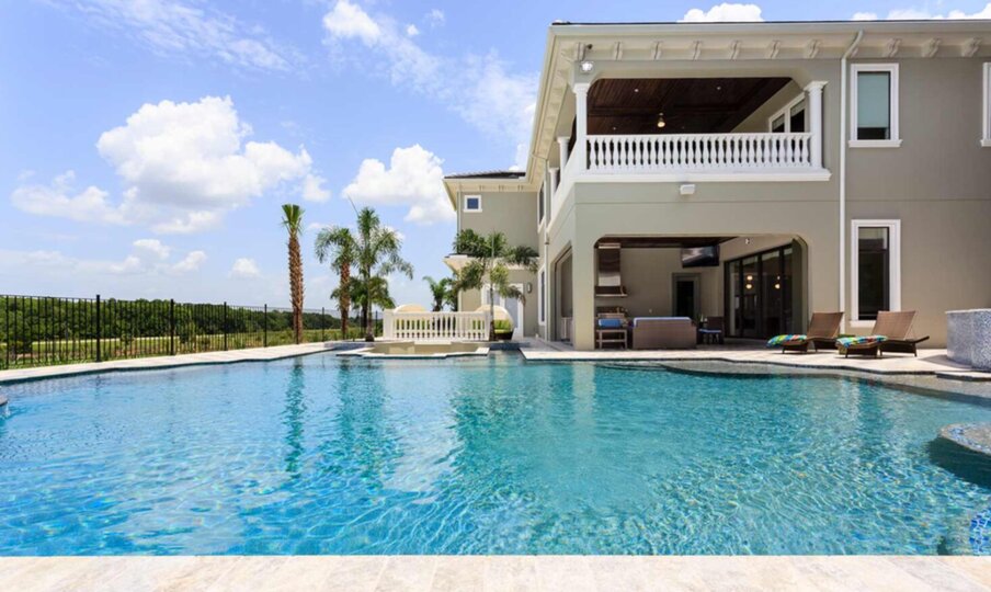 Take a morning lap or simply swim all day in your large private pool and spa