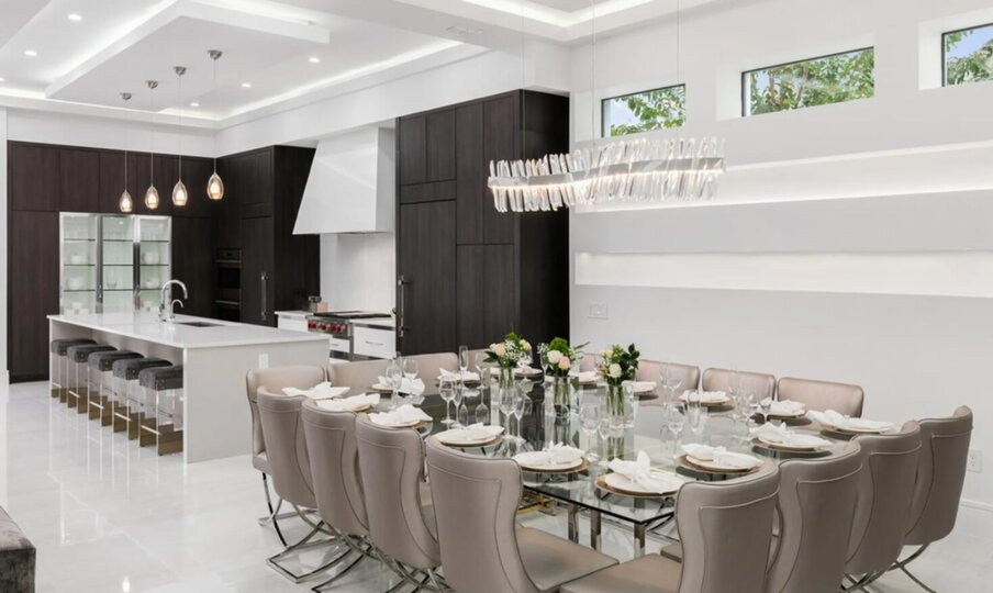 Dining Room Designed For Conversation, Seats 16 Comfortably