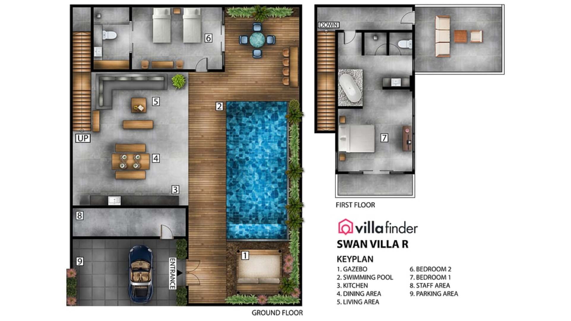 5 Star Swan Villa R – Boho Garden Escape
