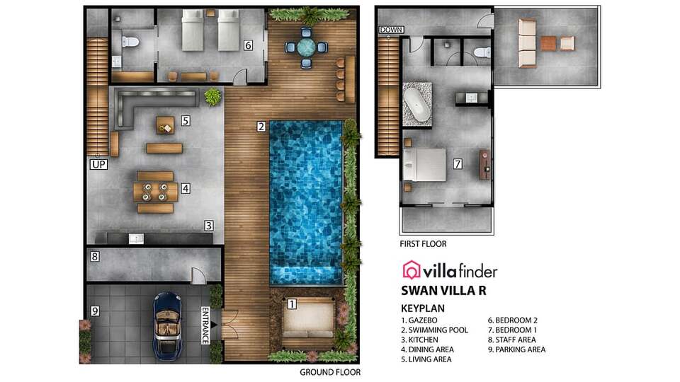5 Star Swan Villa R – Boho Garden Escape