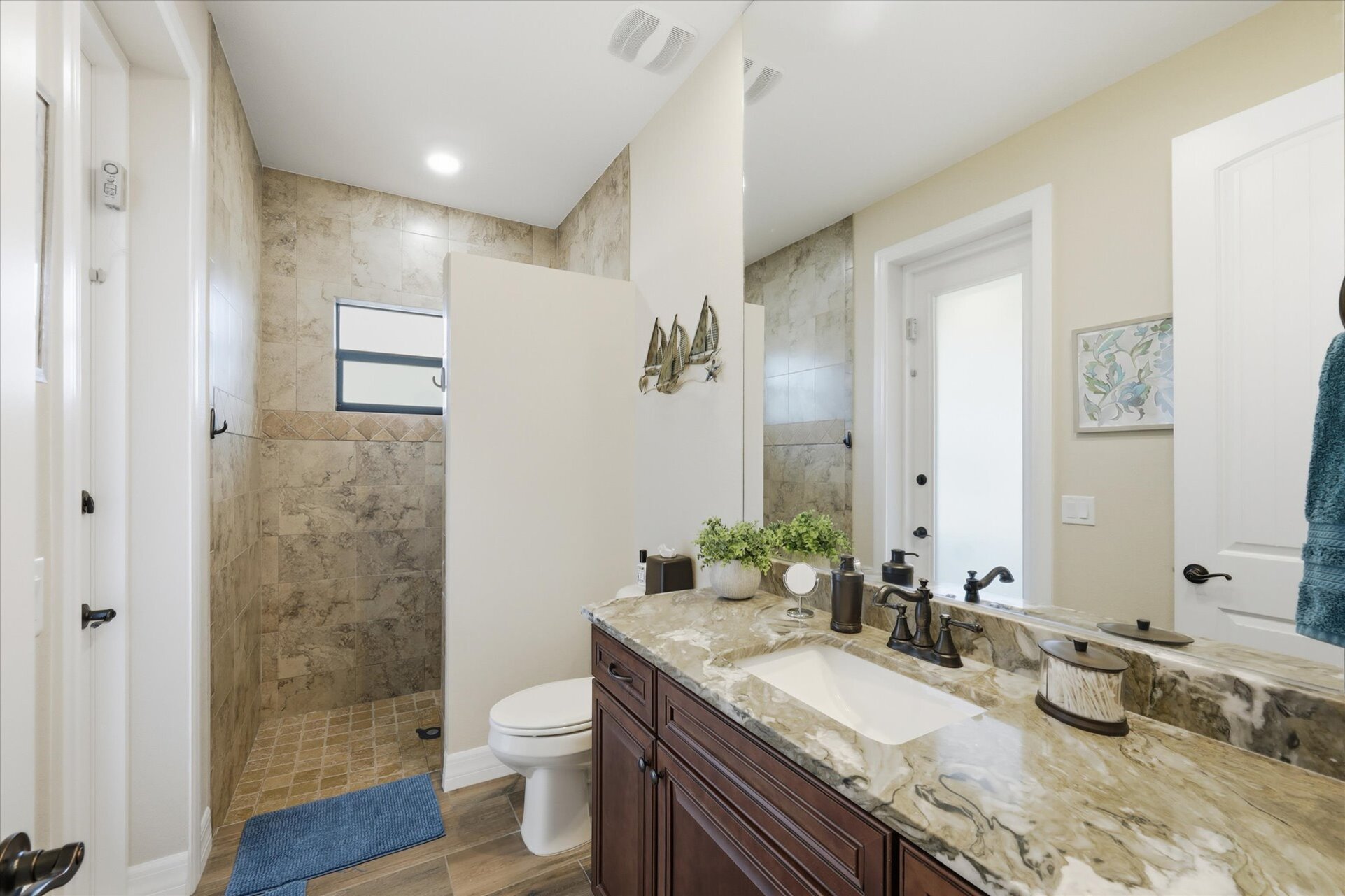Guest bathroom with walk-in shower