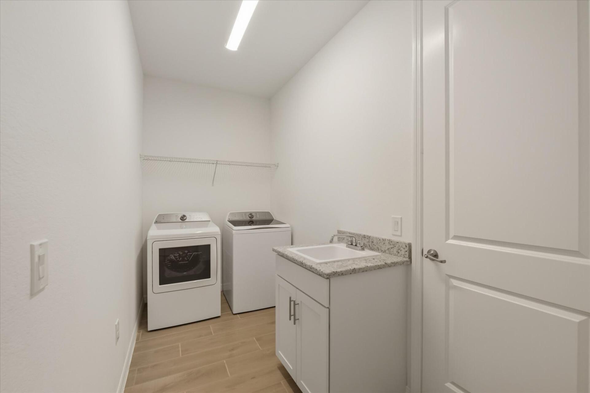 Laundry room with full-size washer & dryer