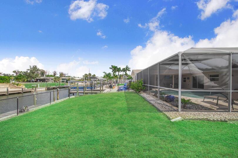 Fenced backyard