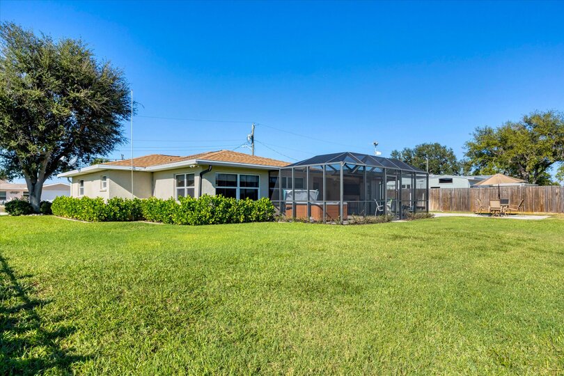Private, unfenced backyard