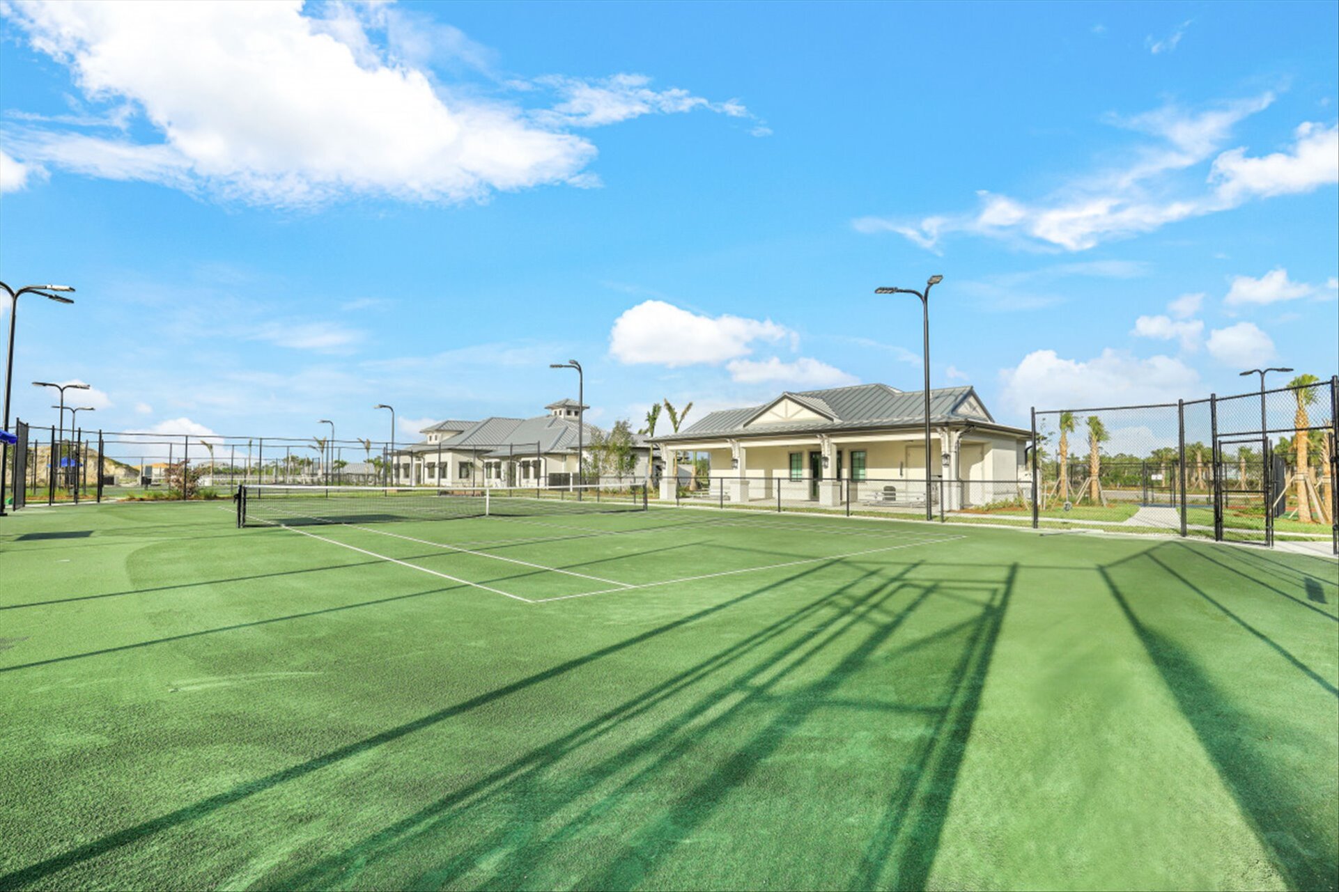 Lighted tennis courts