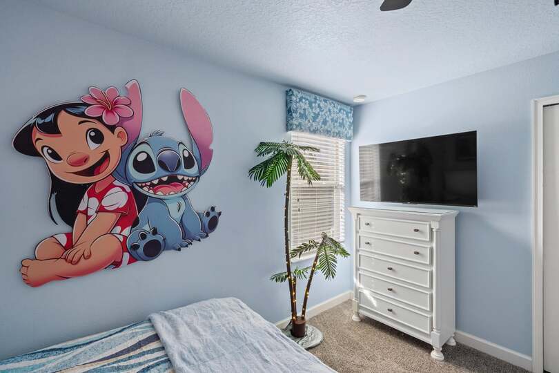 Two Doubles Bedroom 7 Upstairs 50" Roku TV Lilo & Stitch Theme