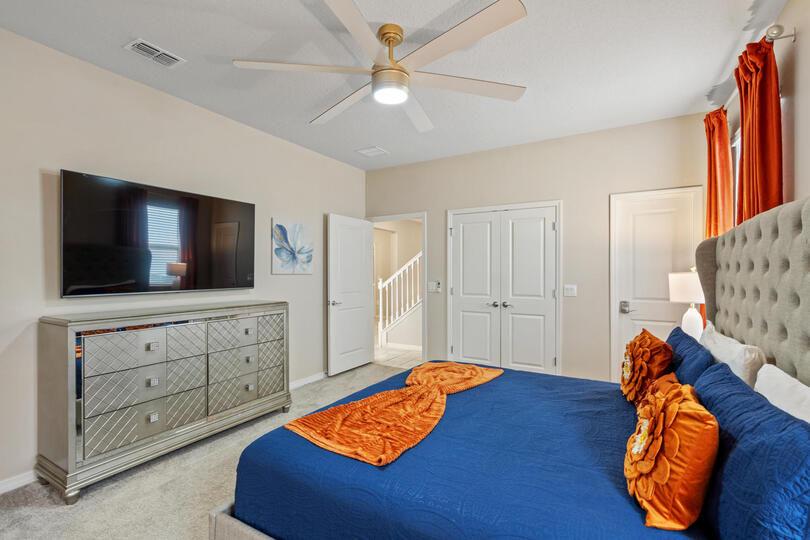 Master King Bedroom 1 Downstairs Attached Bathroom 65" Smart TV