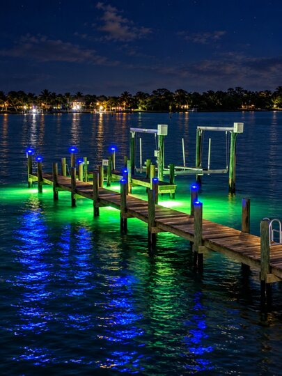 Large boat dock with power and fish lights (Boat lift is not for guest use.)