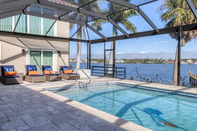 Sparkling pool overlooking Lemon Bay