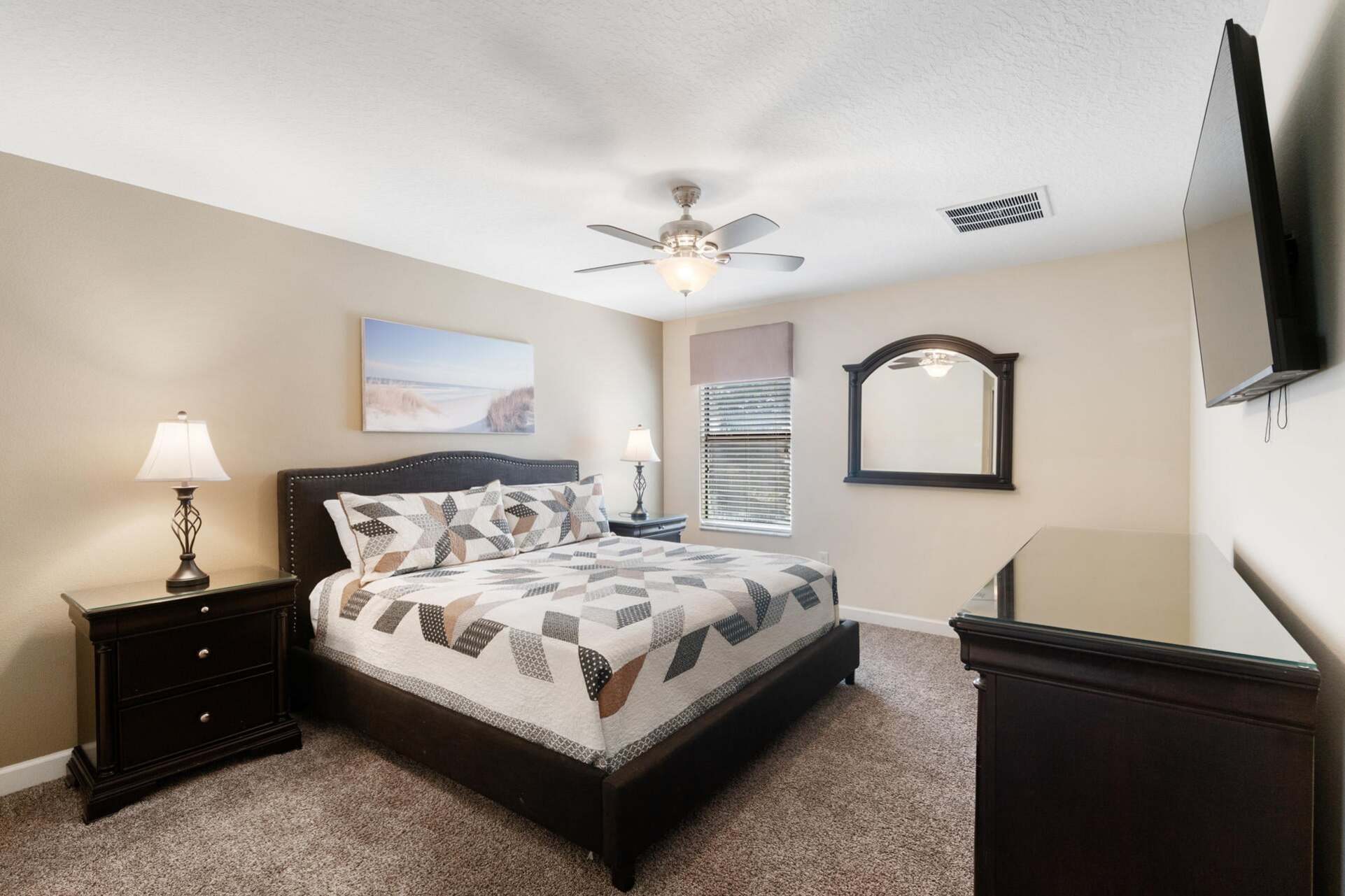 Master King Bedroom 1 Upstairs 50" Smart TV Attached Bathroom