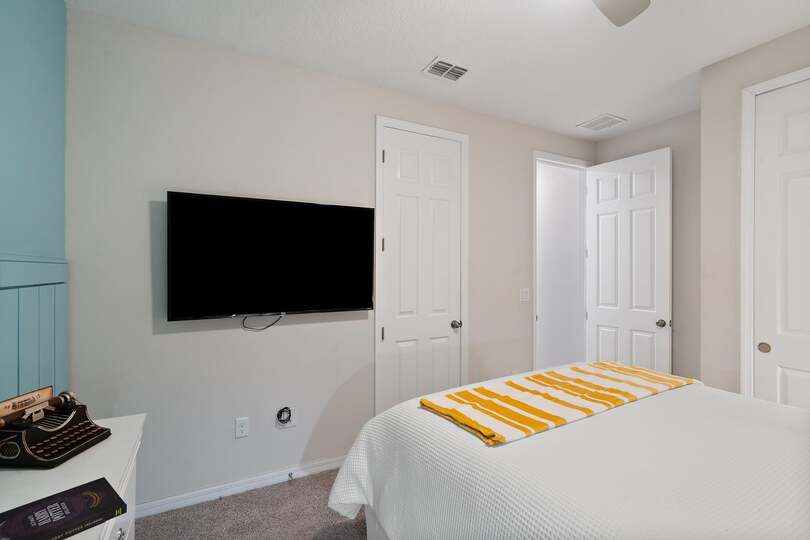 Queen Bedroom 9 Upstairs 55" Roku TV