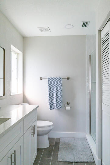 Primary bathroom with walk-in shower