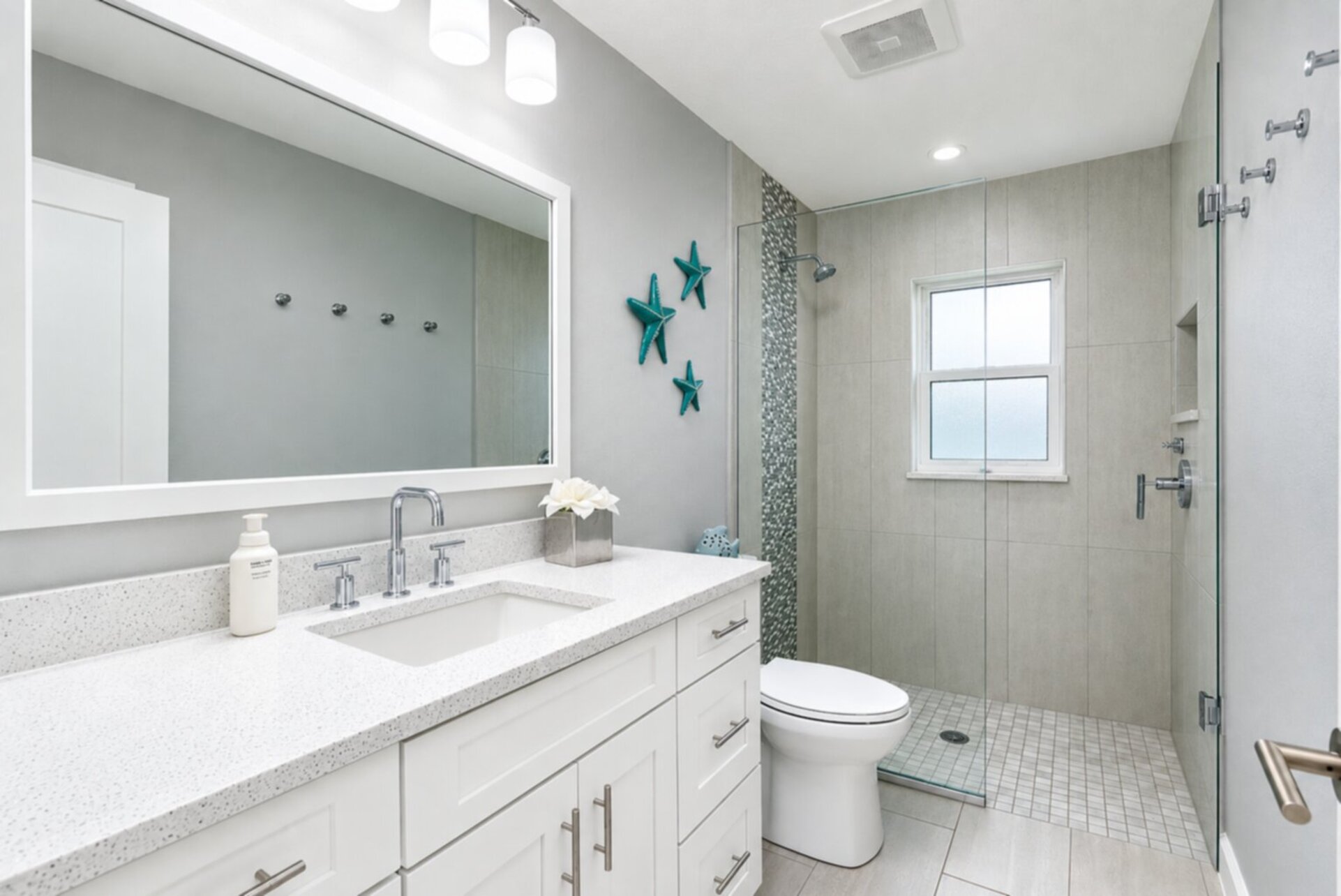 Guest bathroom with walk-in shower